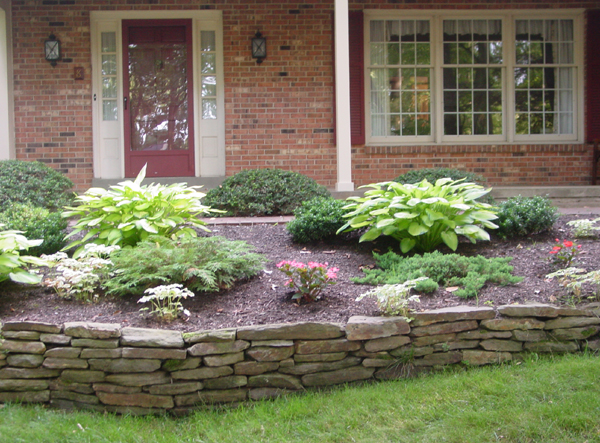 Front porch wall and garden